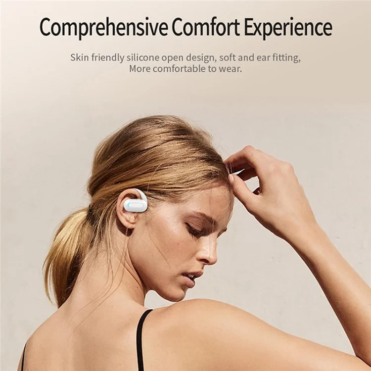 Casque d'écoute Bluetooth 5.3 sans fil à oreillette unique M-F9 pour sports et course - Noir