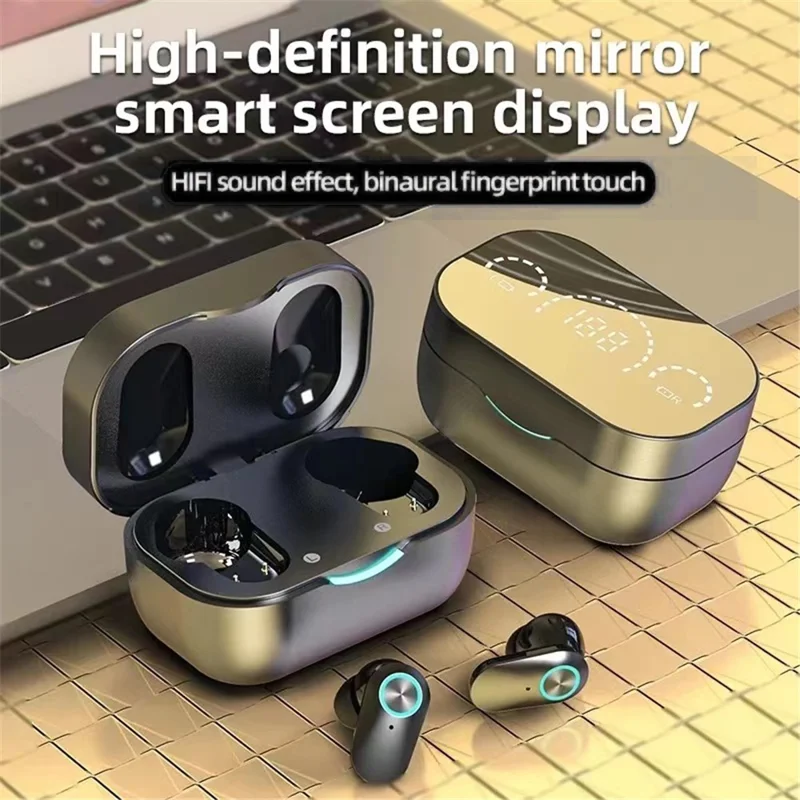 YD07 Wireless Bluetooth-compatible Earbuds CVC+DSP Dual Noise Reduction Headphones - Black