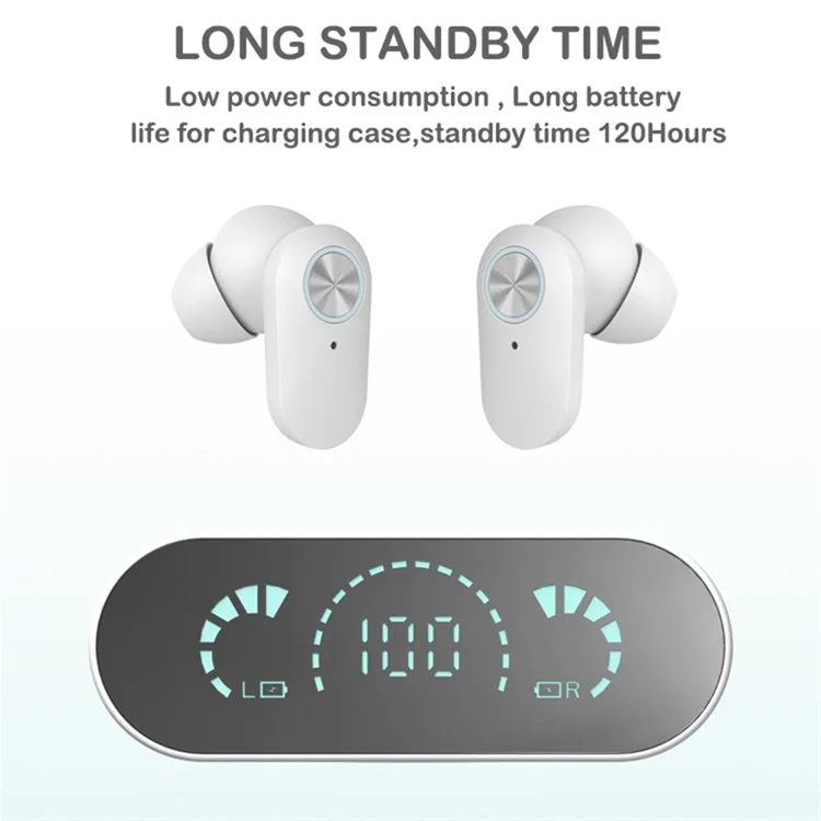 YD06 In-Ear Headset Wireless Bluetooth-compatible Earphone Touch Control Headphone - White