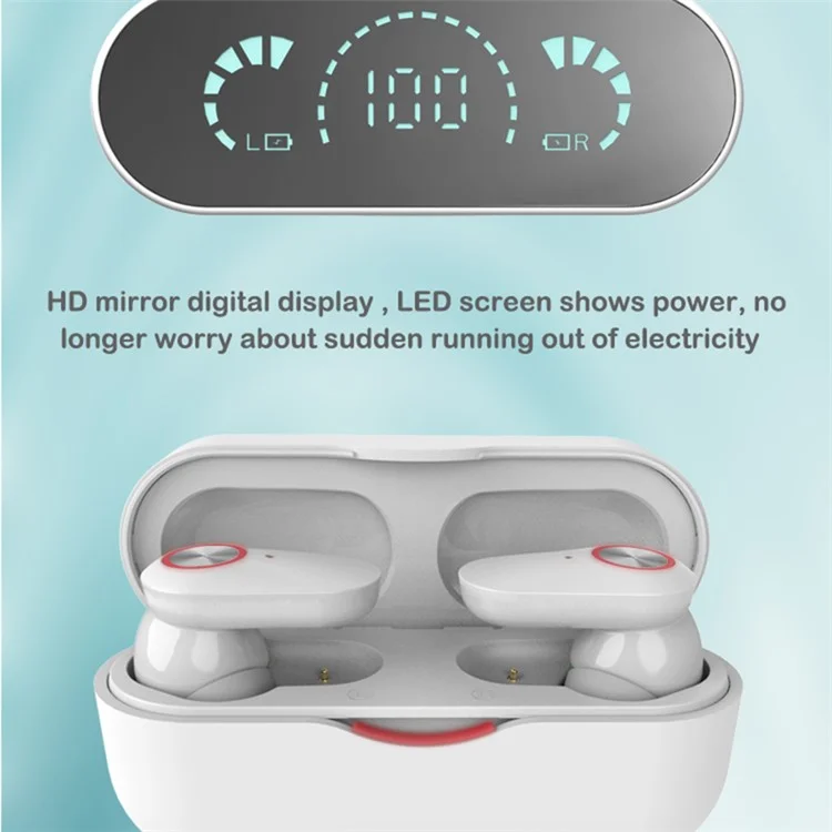 YD06 In-Ear Headset Wireless Bluetooth-compatible Earphone Touch Control Headphone - White