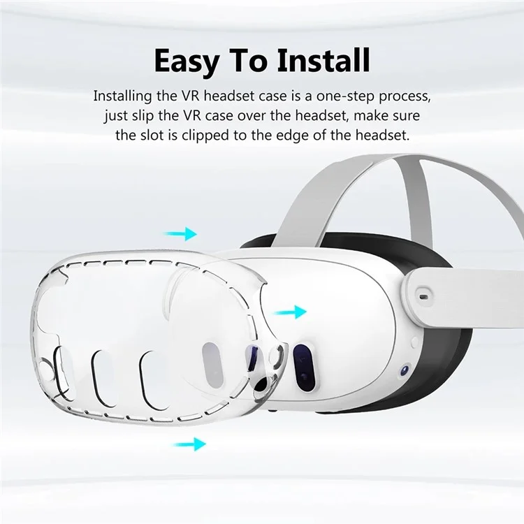 PC Case for Meta Quest 3 VR Headset with 3Pcs Tempered Glass Lens Film