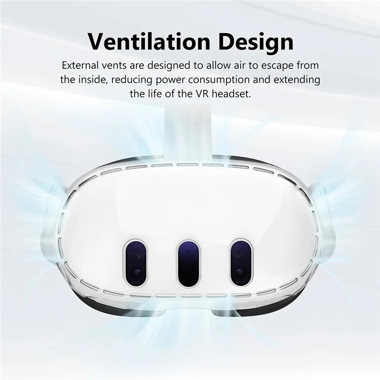 PC Case for Meta Quest 3 VR Headset with 3Pcs Tempered Glass Lens Film