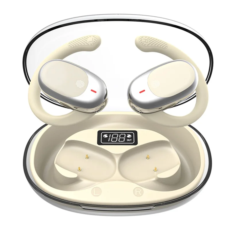 JM11 OWS Air Conduction Bluetooth-compatible Earphones Rotary Hook Wireless Headphones - White