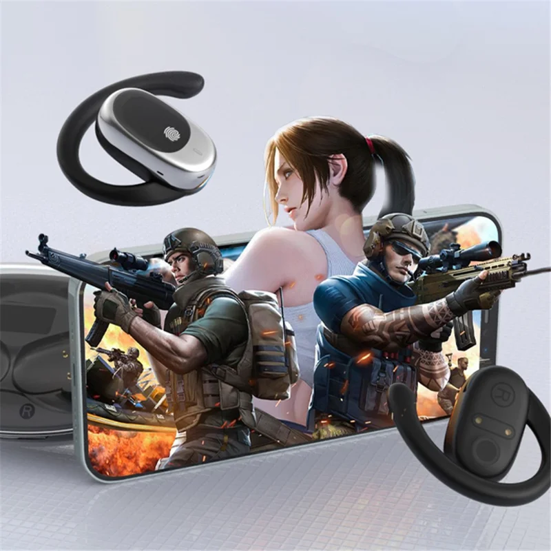 JM11 OWS Air Conduction Bluetooth-compatible Earphones Rotary Hook Wireless Headphones - White