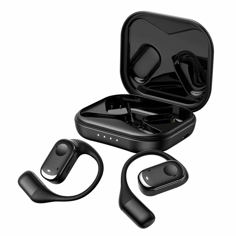 Y30 ENC Noise Canceling Hook Headphones Low Latency OWS Bluetooth-compatible Earphones - Black