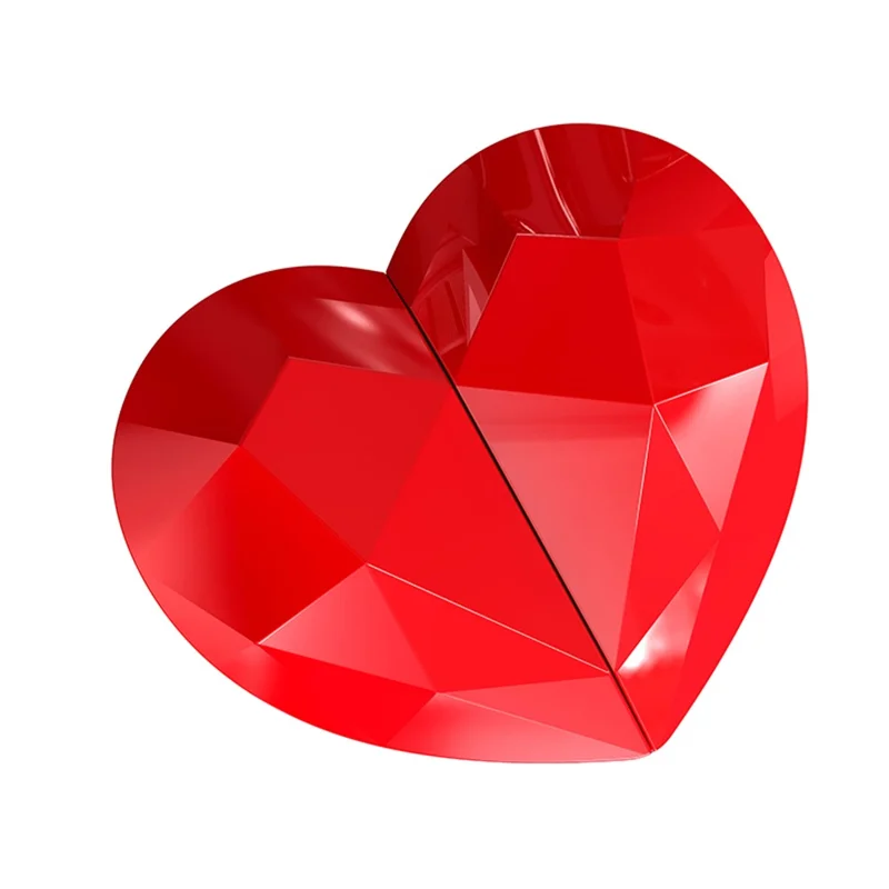 i6S Digital Display Bluetooth-compatible 5.3 TWS Earphones + Heart Shape Charging Case  - Red