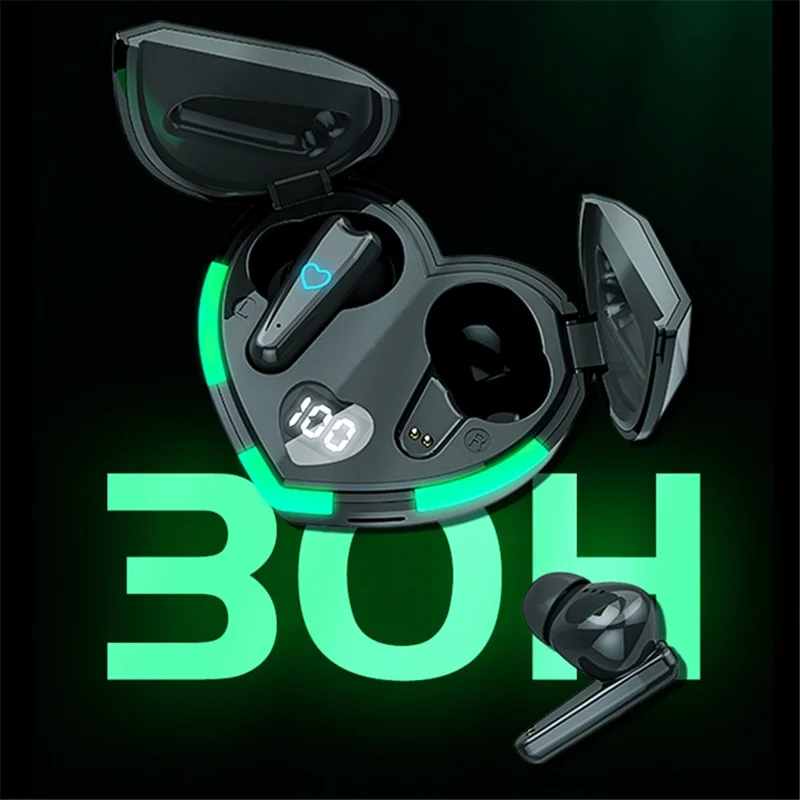 i6S Digital Display Bluetooth-compatible 5.3 TWS Earphones + Heart Shape Charging Case  - Red