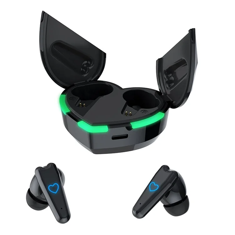 i6 Touch Control Bluetooth-compatible 5.3 TWS Earphones with Heart Shape Charging Case - Black