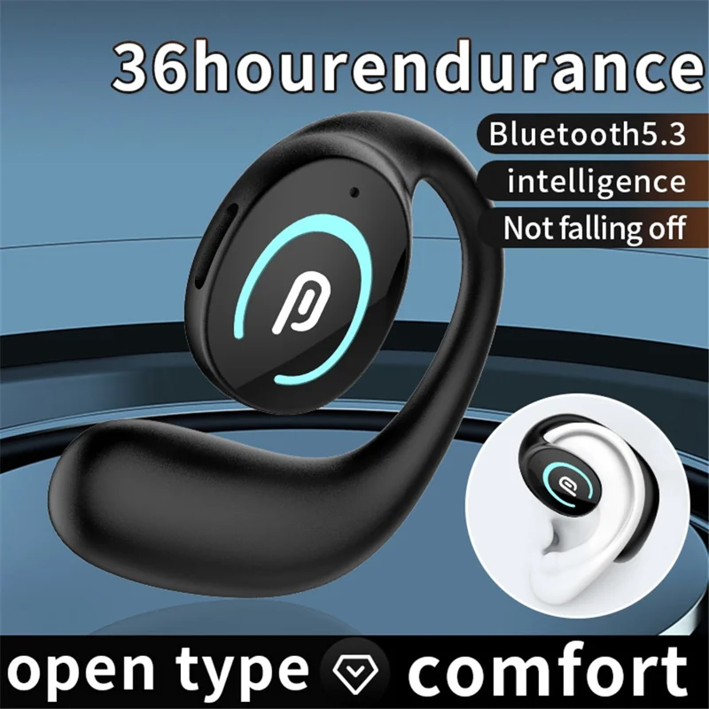 K9 Single Ear Bluetooth-compatible 5.3 Earhook Headset Bone Conduction Music Earphone - Nude