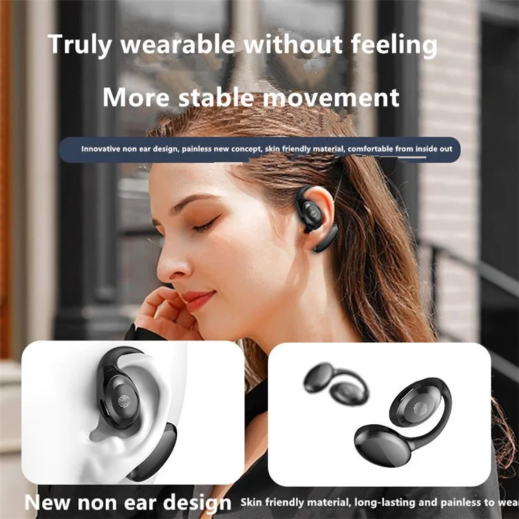 GD06 Single Ear Bluetooth-compatible 5.3 Earhook Headset Wireless Earphone - White