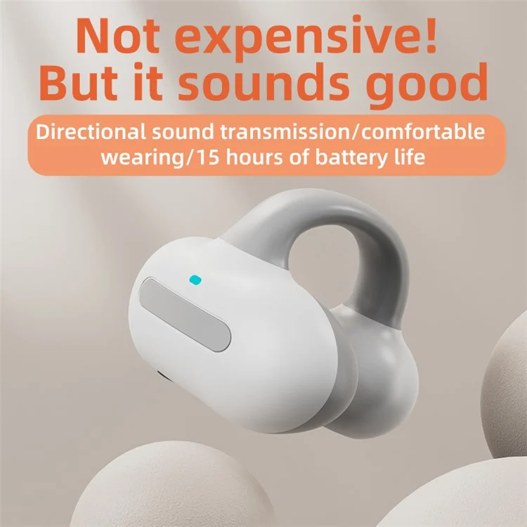 M-S8 Bluetooth-compatible 5.3 Ear Clip Earphone Running Wireless Music Headset - Grey