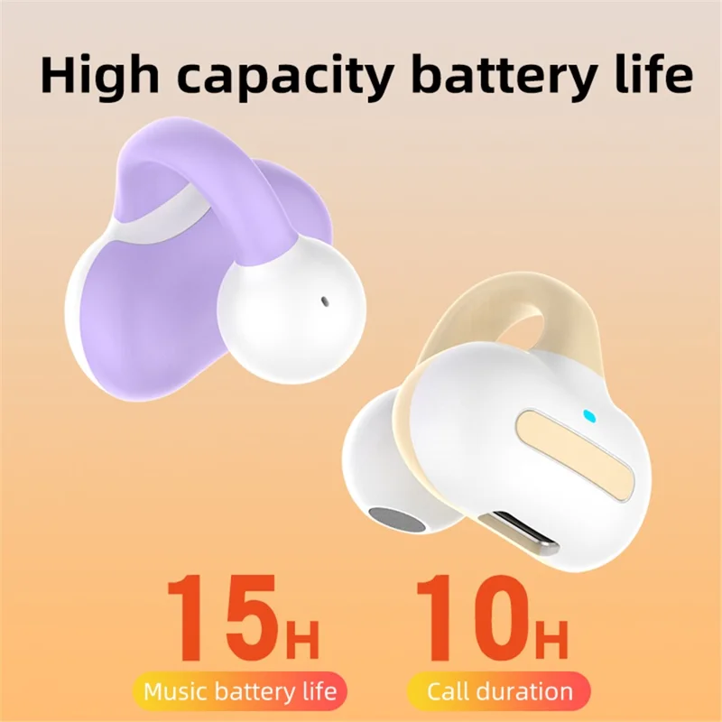 M-S8 Bluetooth-compatible 5.3 Ear Clip Earphone Running Wireless Music Headset - Nude