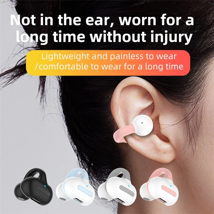 M-S8 Bluetooth 5.3 Ear Clip Earphone Running Wireless Music Headset - Nude