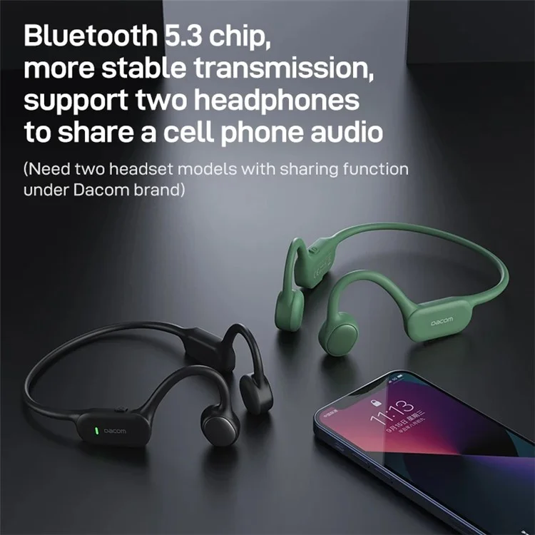 DACOM E80 Bone Conduction Headphone Wireless Bluetooth-compatible 5.3 Earphone - Blue