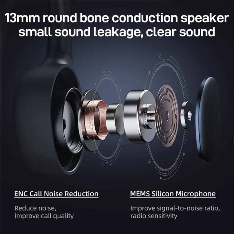 سماعة رأس DACOM E80 من النوع العظمي لاسلكية بلوتوث 5.3 - أخضر