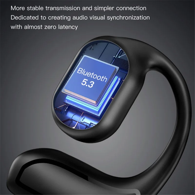 FN-98 Single Ear Bluetooth-compatible Ear Hanging Headset Wireless Earphone - Nude