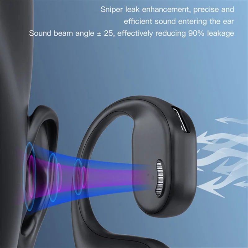 FN-98 Single Ear Bluetooth-compatible Ear Hanging Headset Wireless Earphone - Nude