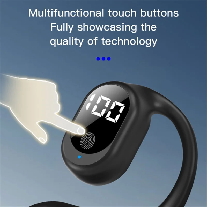 FN-98 Single Ear Bluetooth-compatible Ear Hanging Headset Wireless Earphone - Nude