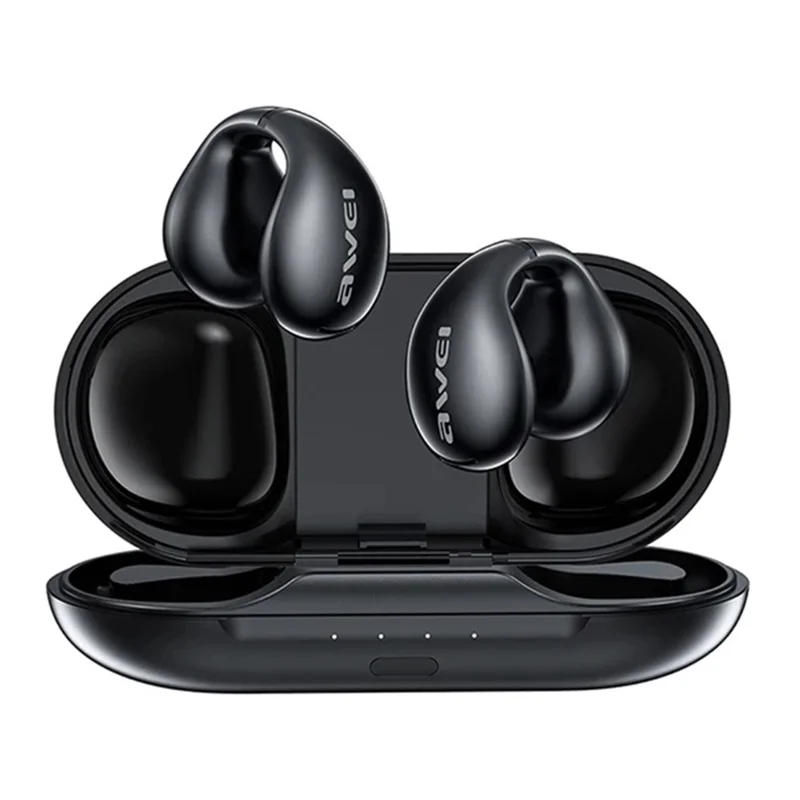 AWEI TZ2 OWS Bluetooth-compatible Earphone Ear Clip Music Calling Headset - Black