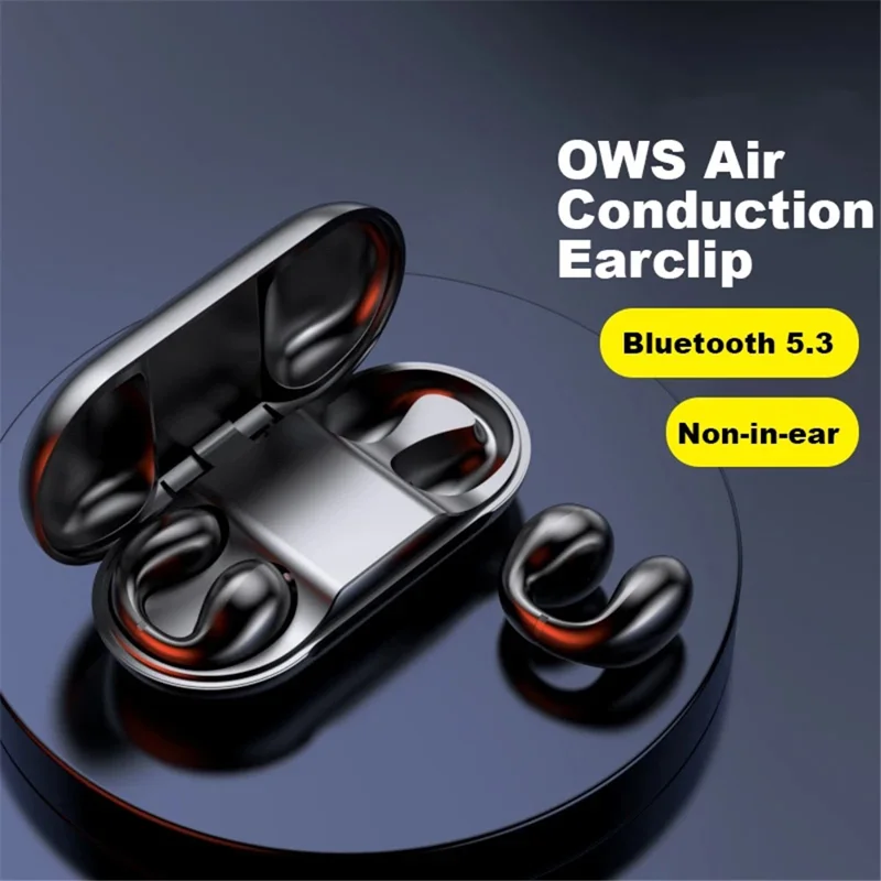 AWEI TZ2 OWS Bluetooth-compatible Earphone Ear Clip Music Calling Headset - Black
