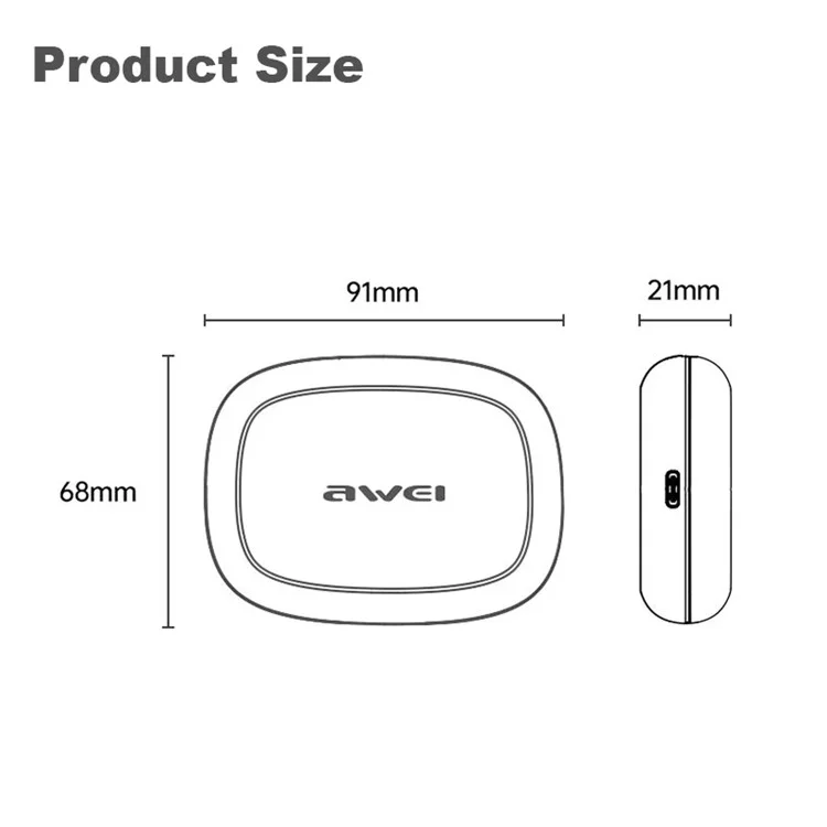 AWEI TZ8 OWS Écouteur Bluetooth à conduction aérienne Crochet d'oreille Casque audio - Noir