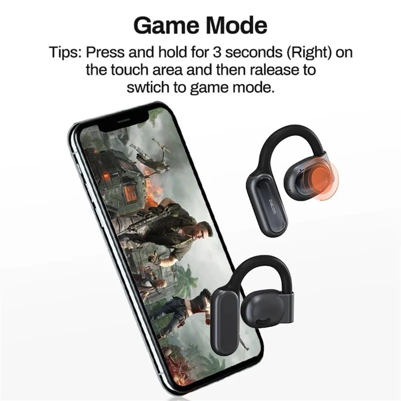 DACOM H11 OWS Bluetooth-compatible Earhook Headset Noise Reduction Earphone - Wine Red