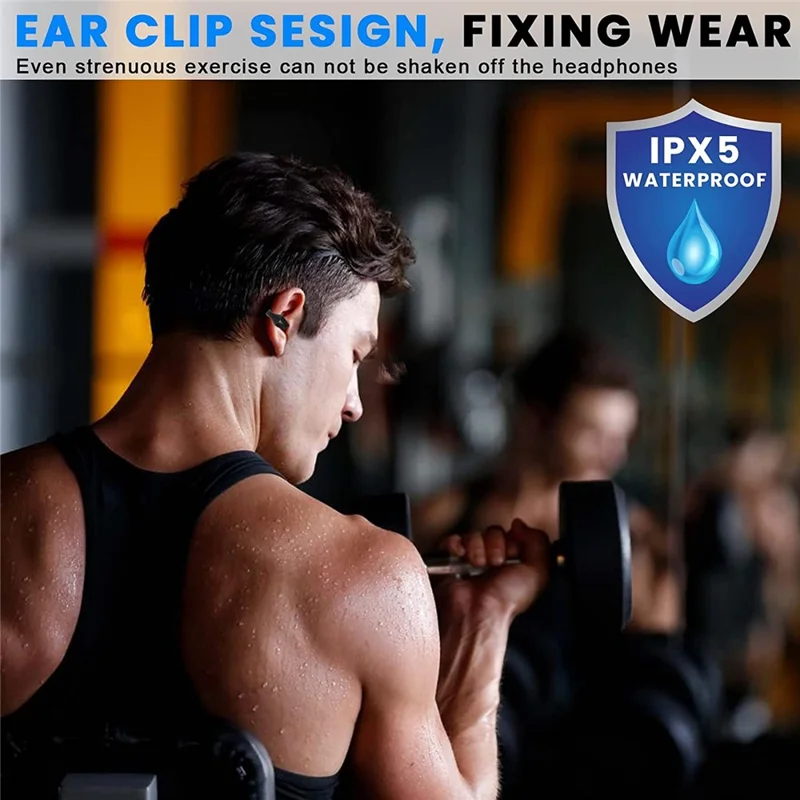 JX80 TWS Bluetooth 5.3 öronklips hörlurar Trådlös stereo musikhuvudtelefon - Nude