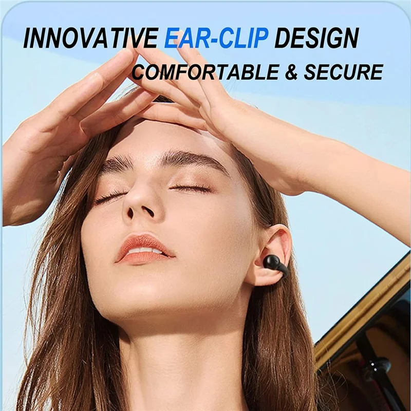 JX80 TWS Bluetooth-compatible 5.3 Ear Clip Earphone Wireless Stereo Music Headset - Purple