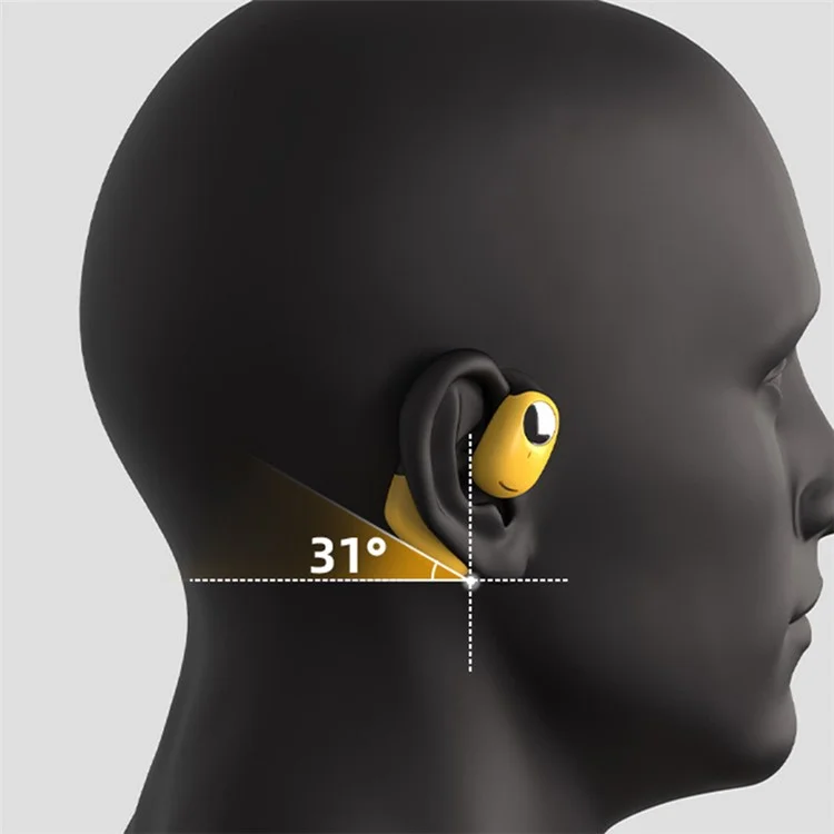 W700 Wireless Bluetooth 5.3 Ohrhörer Wasserdicht Ohrhakenhalterung Sports Music Headset - Gelb