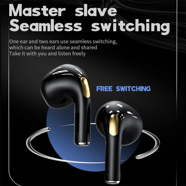 KM89 TWS Bluetooth 5.3 Earphone Stereo Music Gaming Wireless Headset - Schwarz