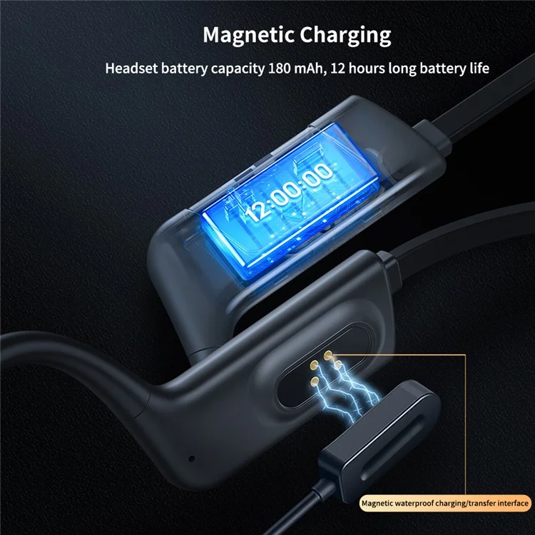 Casque Bluetooth à conduction osseuse XUNDD B003 pour la natation IPX8 étanche - Orange
