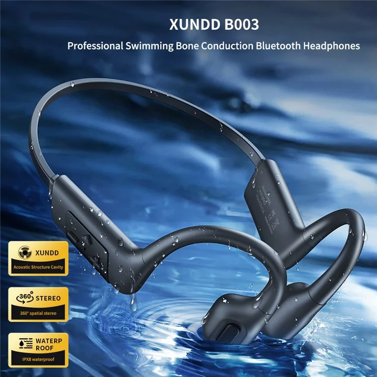Casque Bluetooth à conduction osseuse XUNDD B003 pour la natation IPX8 étanche - Orange