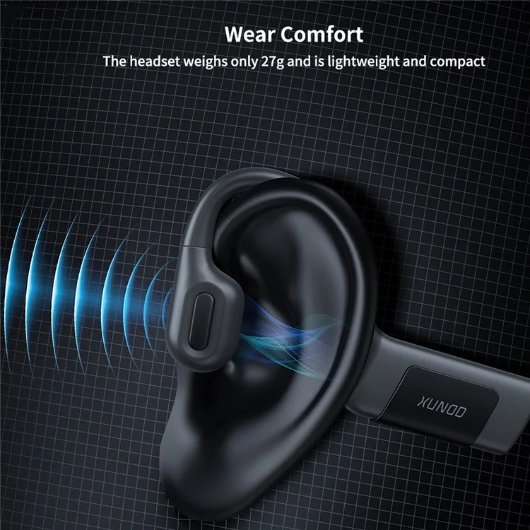 Casque Bluetooth à conduction osseuse XUNDD B003 pour la natation IPX8 étanche - Orange