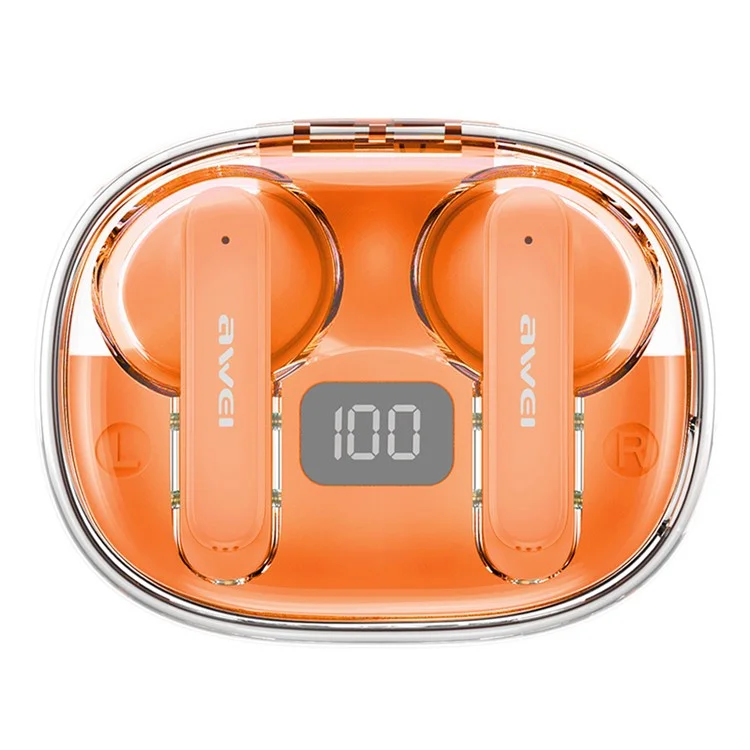 AWEI T86 ENC Noise-Canceling Wireless Bluetooth-compatible Headset Hi-Fi Stereo TWS Earbuds - Orange