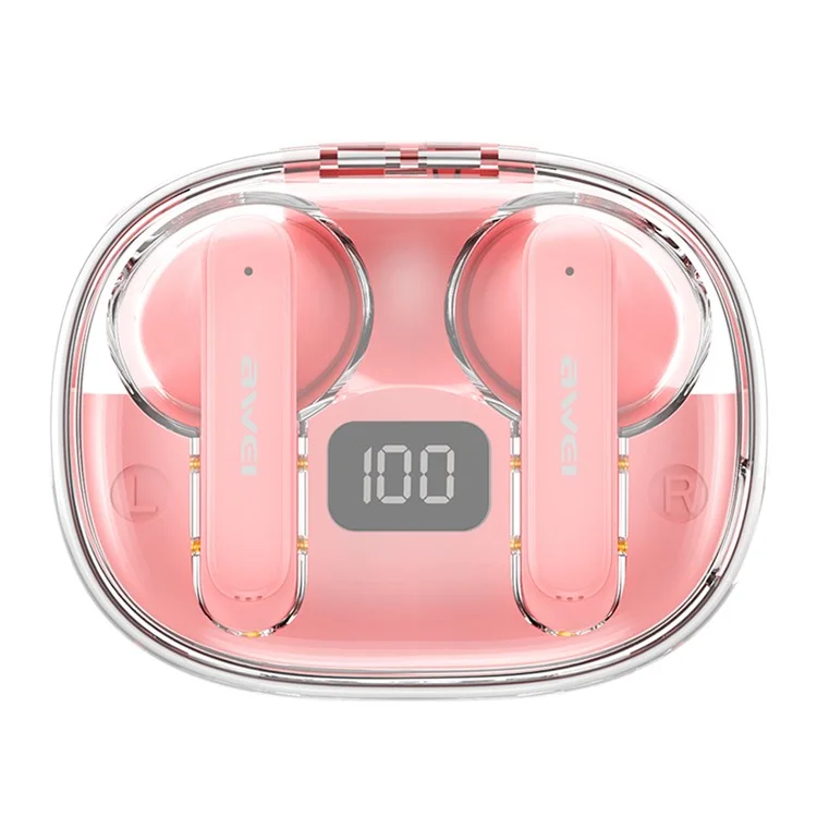 AWEI T86 ENC Noise-Canceling Wireless Bluetooth-compatible Headset Hi-Fi Stereo TWS Earbuds - Pink