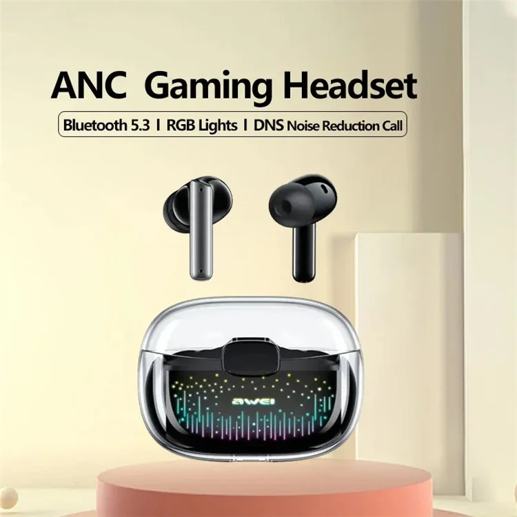 AWEI T52 TWS Wireless Earbuds ANC Noise Cancellation Bluetooth-compatible Earphones