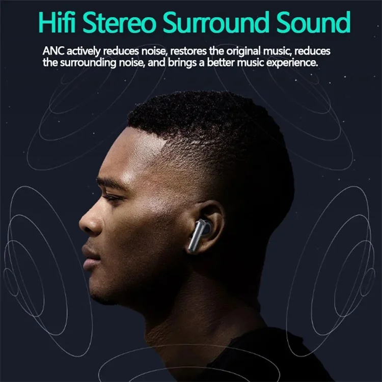 AWEI T52 TWS Wireless Earbuds ANC Noise Cancellation Bluetooth-compatible Earphones