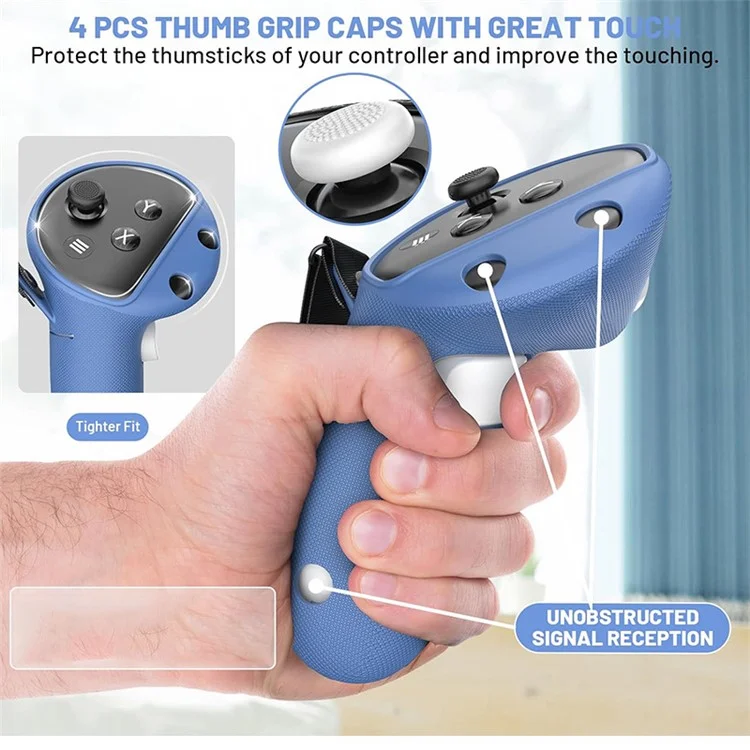 1 пара для Meta Quest 3 / 3S Grip Silicone Cover VR-аксессуары - серый