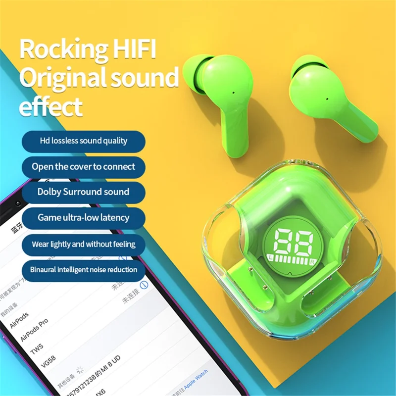 tm12 1 Pair Bluetooth-compatible Headset Wireless In-Ear Headphone Touch Control Earphone (Without CE) - Pink