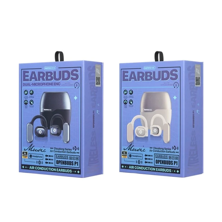 REMAX OpenBuds P1 Air-Conduction Wireless Headset Bluetooth-compatible Earphones - White