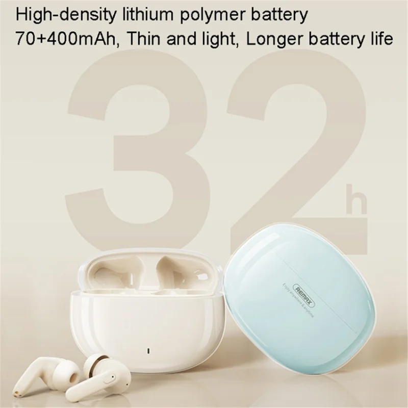 REMAX CozyPods W10N ANC+ENC Dual Noise-Canceling Wireless Earbuds Bluetooth-compatible Headset - Blue