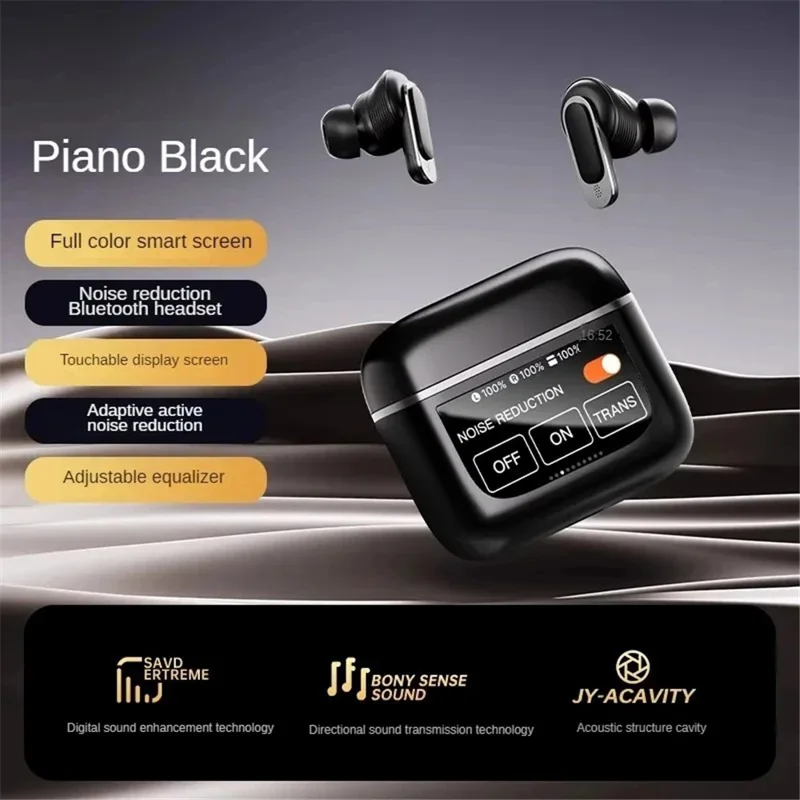 V8 Kleur touchscreen geluidsisolerende Bluetooth-oortelefoon IPX5 waterdichte hoofdtelefoon - Champagne