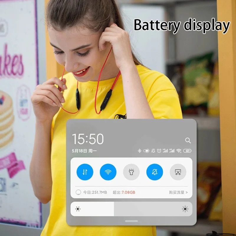 CELEBRAT A19 Neckband Bluetooth-compatible Headset Sport Wireless Stereo Music Earphone - Black