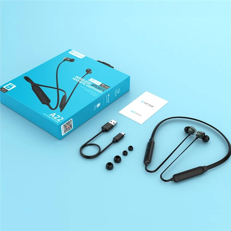 Feier A22 Neckband Bluetooth Headset Sport Wireless Stereo-in-ear-kopfhörer - Schwarz