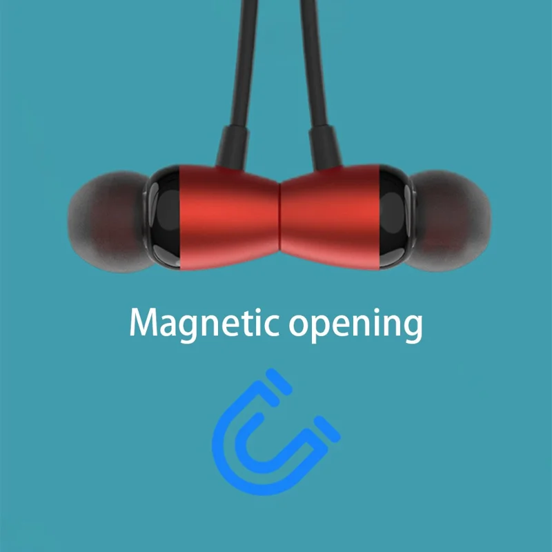 YISON E19 Magnetic Neckband Bluetooth-compatible In-ear Headset Sport Wireless Music Earphone - Black