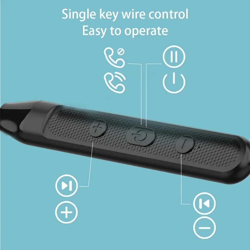 YISON E19 Magnetic Neckband Bluetooth-compatible In-ear Headset Sport Wireless Music Earphone - Black