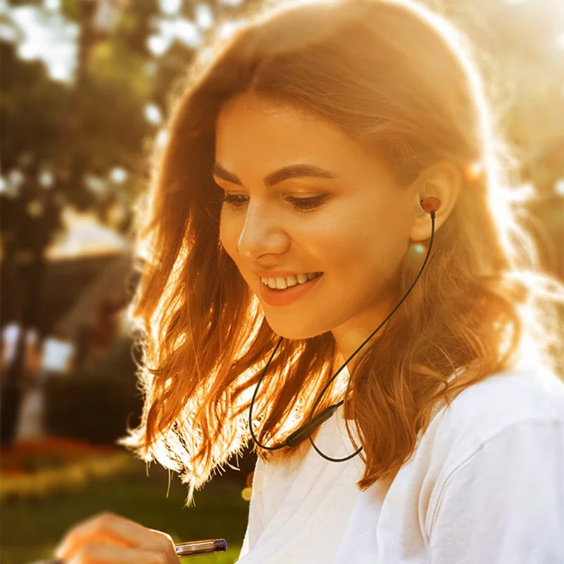 YISON E19 Magnetic Neckband Bluetooth-compatible In-ear Headset Sport Wireless Music Earphone - Black