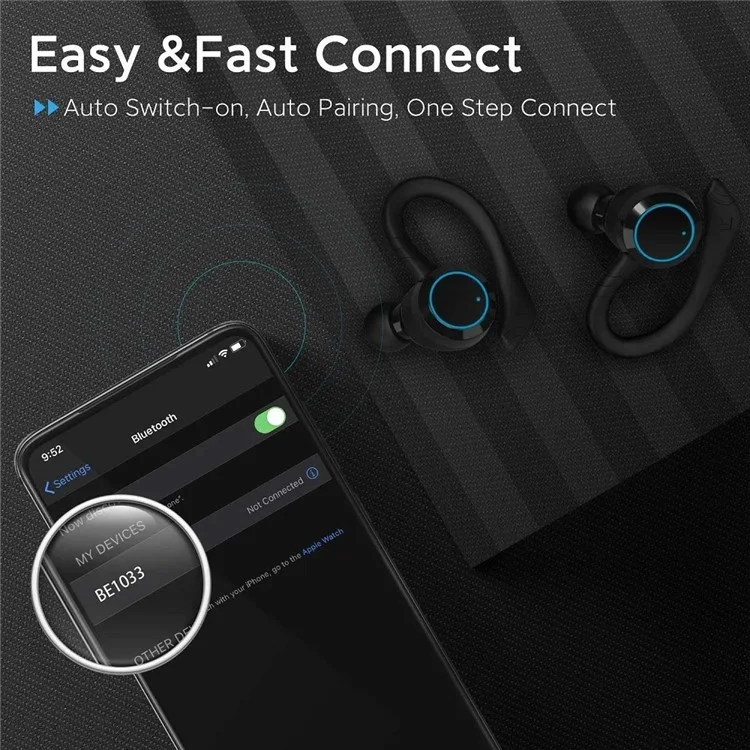 BE1033 Waterproof Sport Earhook Music Headset Bluetooth-Compatible Earphone