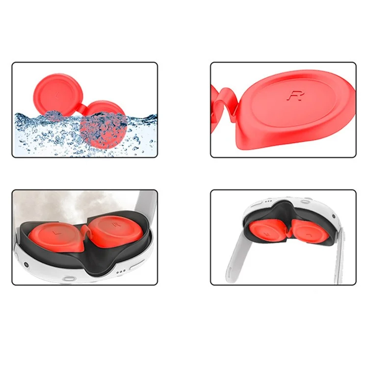 Capa de Proteção Anti-Arranhões de Silicone Dust-Proof para Lente VR Meta Quest 3 - Preta