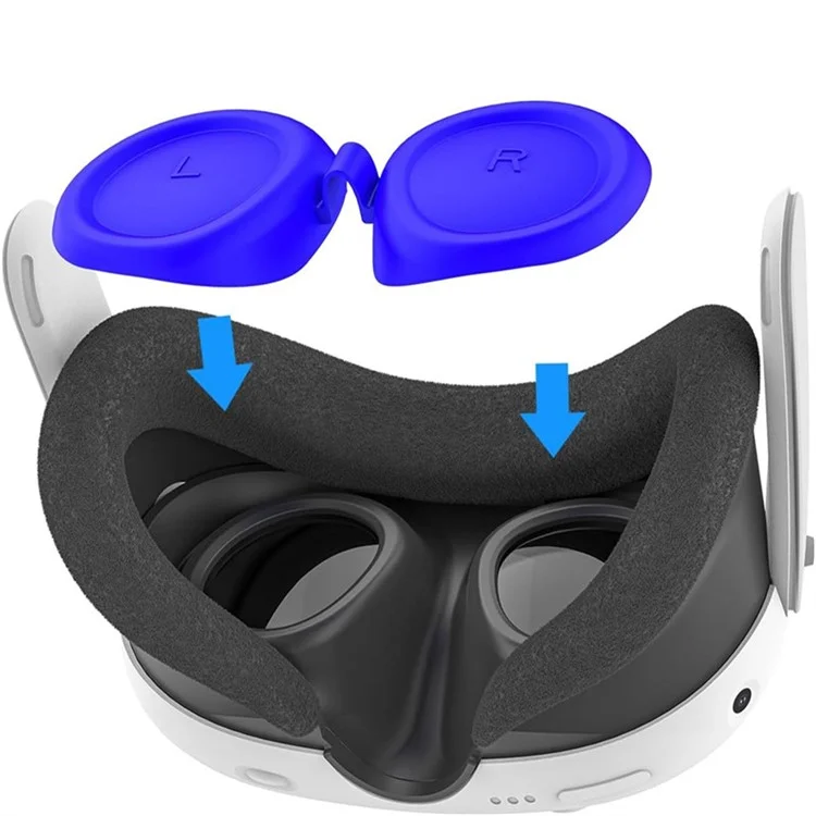 Capa de Proteção Anti-Arranhões de Silicone Dust-Proof para Lente VR Meta Quest 3 - Preta